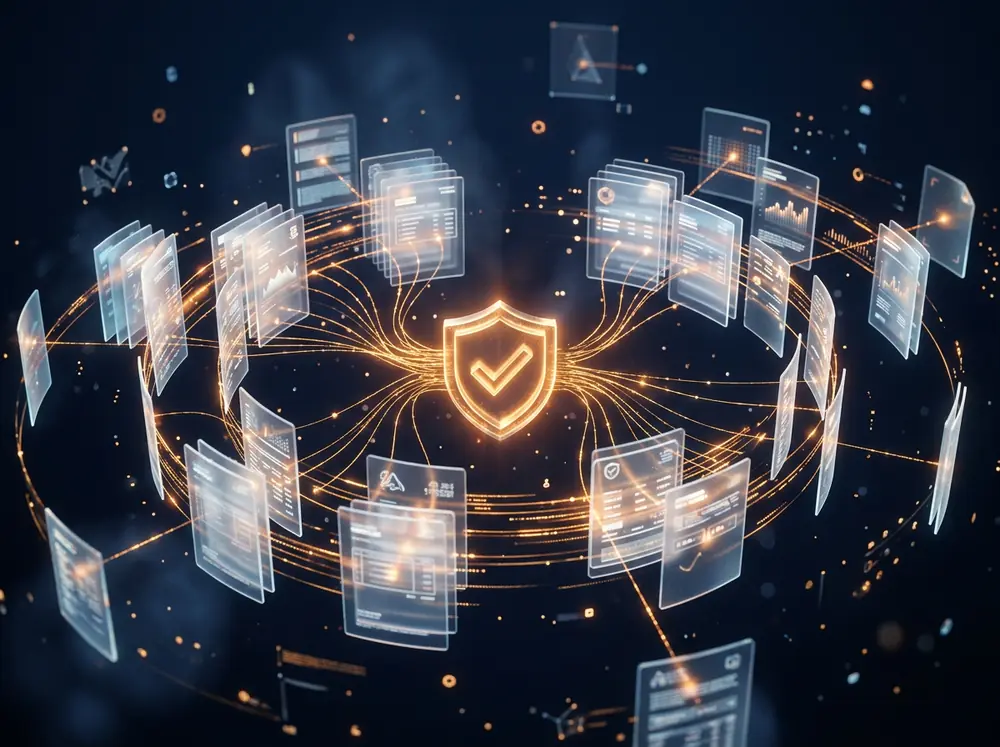 Floating digital invoices around a compliance shield